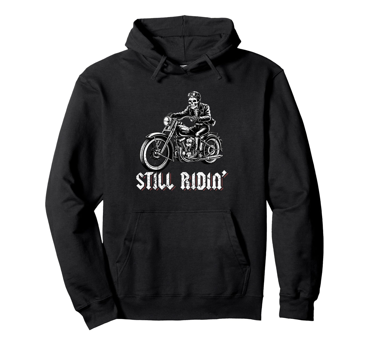 Skeleton Biker Retired Motorcycle Hoodie - Casual Everyday Wear for Adults - T-Shirt, Sweatshirt, Hoodie