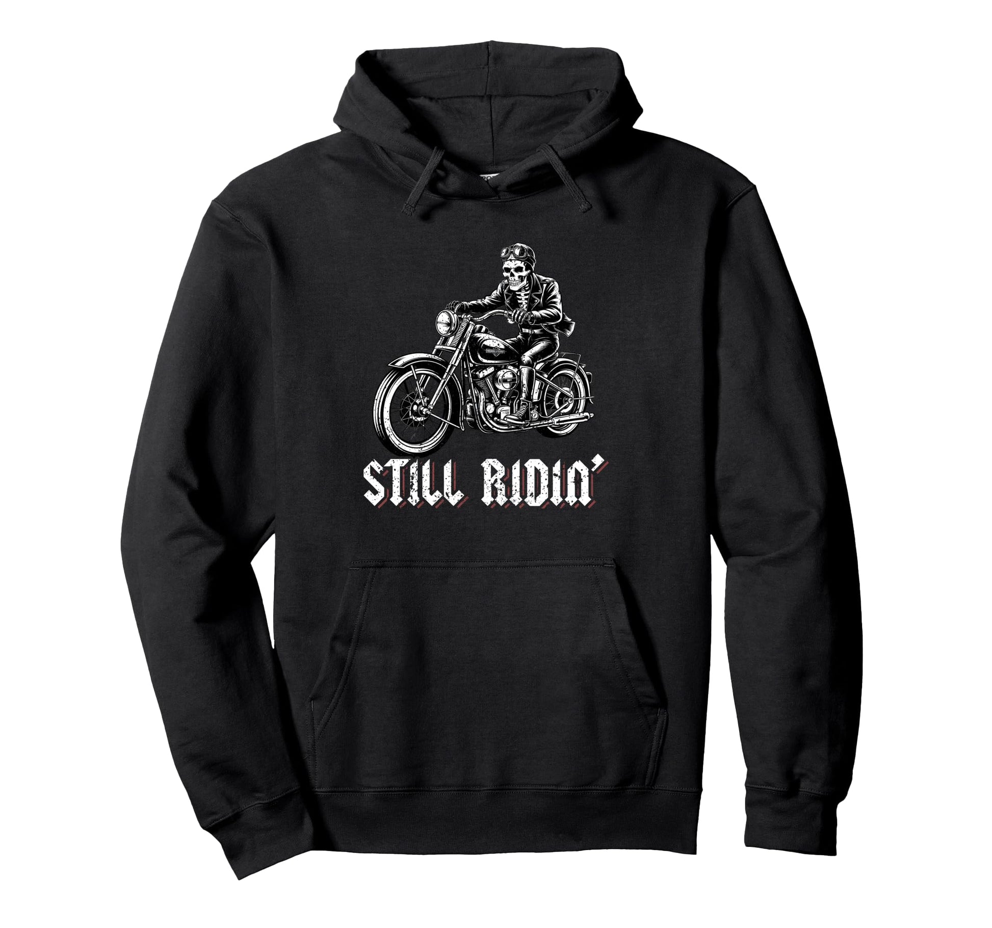 Skeleton Biker Retired Motorcycle Hoodie - Casual Everyday Wear for Adults - T-Shirt, Sweatshirt, Hoodie