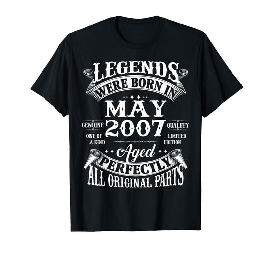 19Th Birthday Gift Legend Born May T-Shirt - Novelty Apparel Men Women - T-Shirt, Sweatshirt, Hoodie