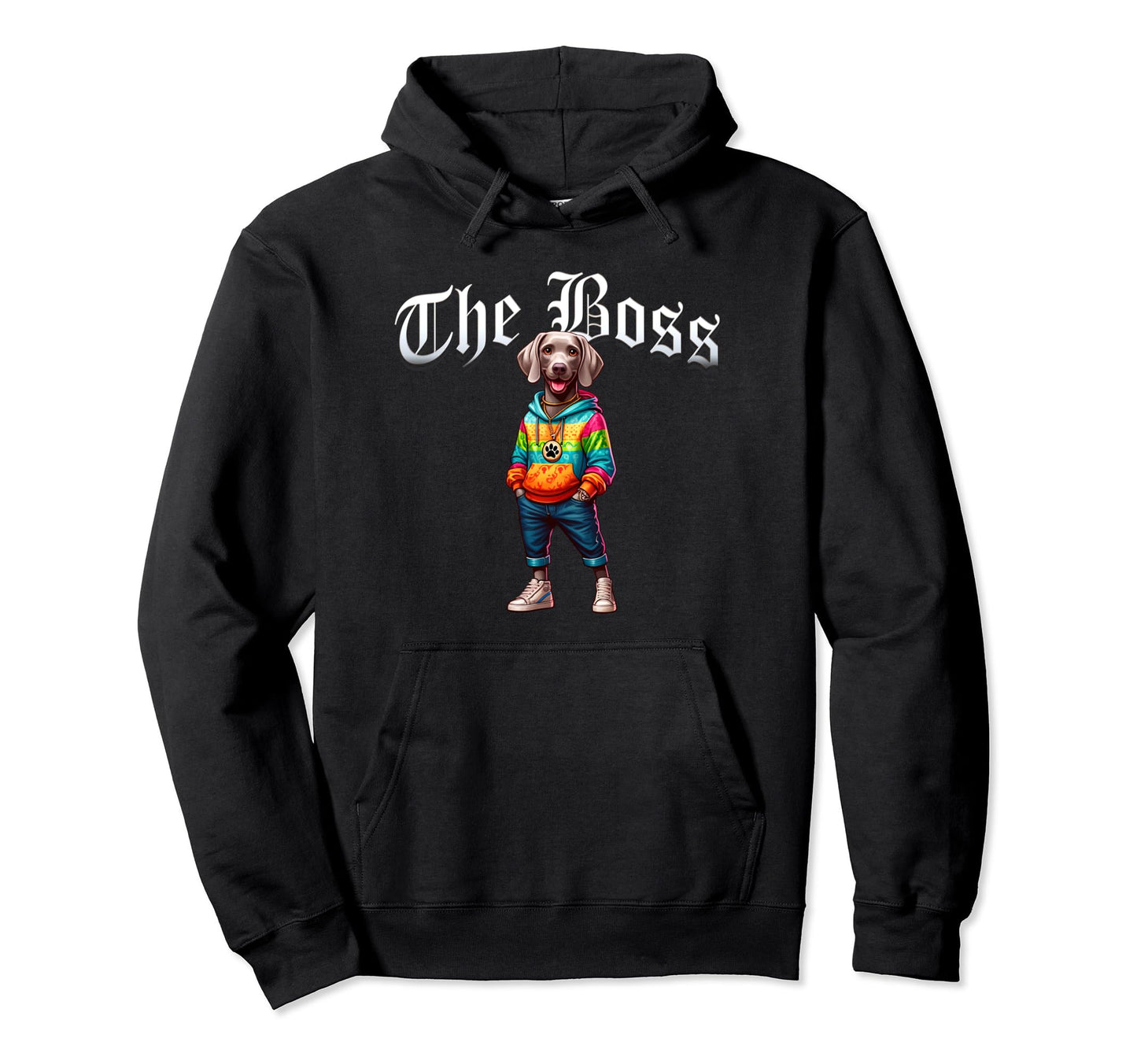 Weimaraner Dog Boss Jacket Outfit Dog Hoodie - Minimalist Print Men Women - T-Shirt, Sweatshirt, Hoodie