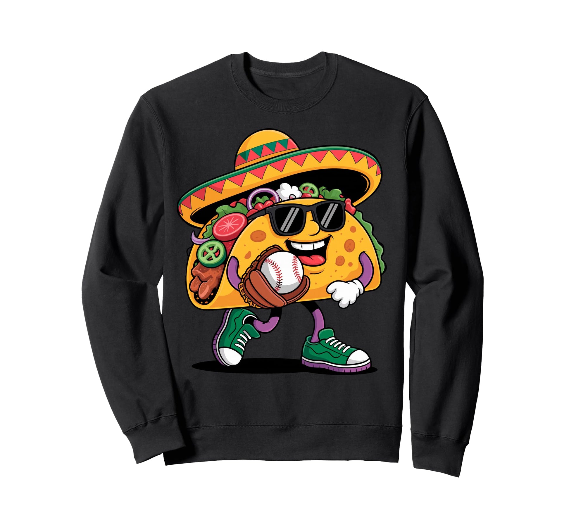 Funny Taco Baseball Player Coach Dad Sweatshirt - Trendy Graphic Unisex - T-Shirt, Sweatshirt, Hoodie