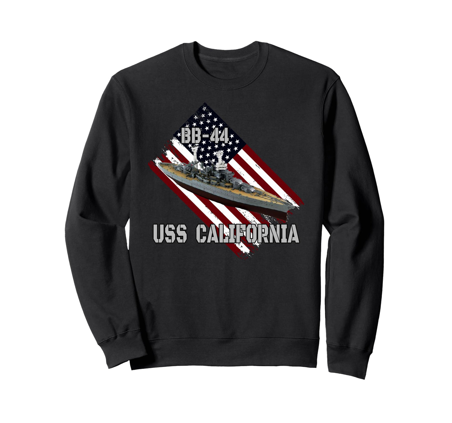 Battleship Uss California Bb 44 Sweatshirt - Graphic Print Men Women - T-Shirt, Sweatshirt, Hoodie