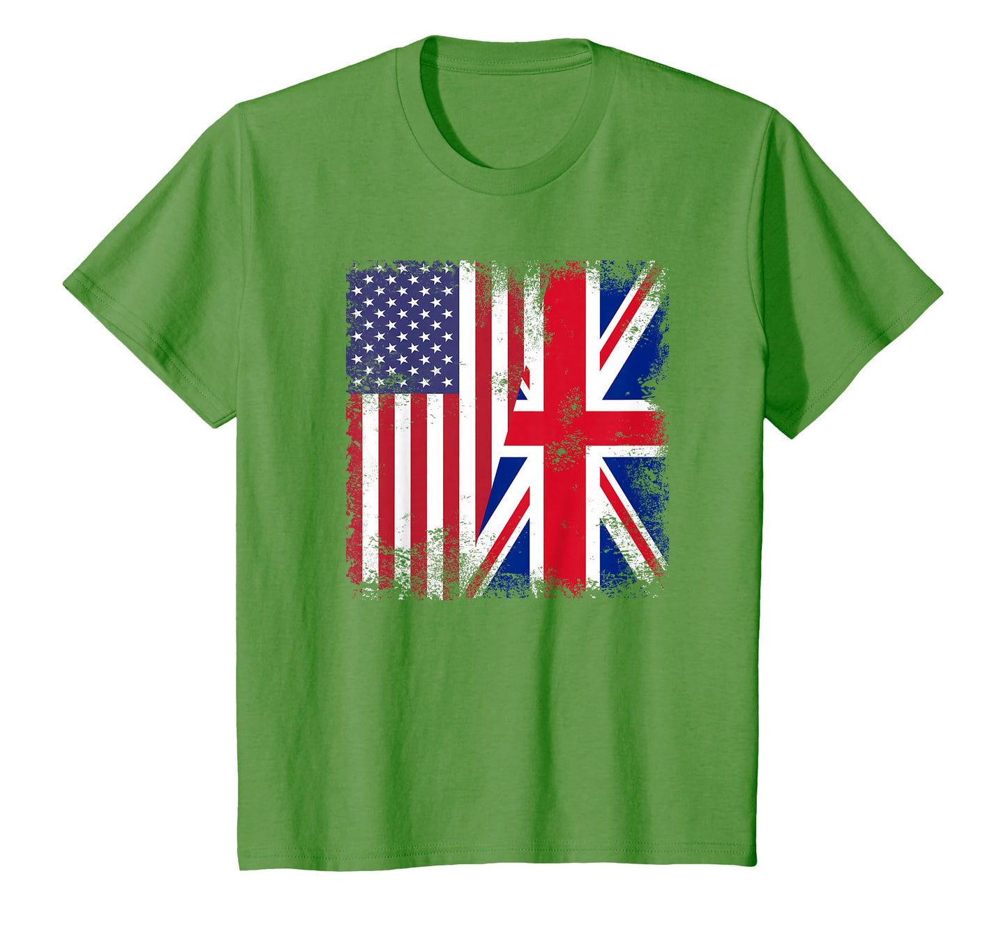Half British Uk Flag United Kingdom Usa T-Shirt - Custom Art Print Unisex - T-Shirt, Sweatshirt, Hoodie