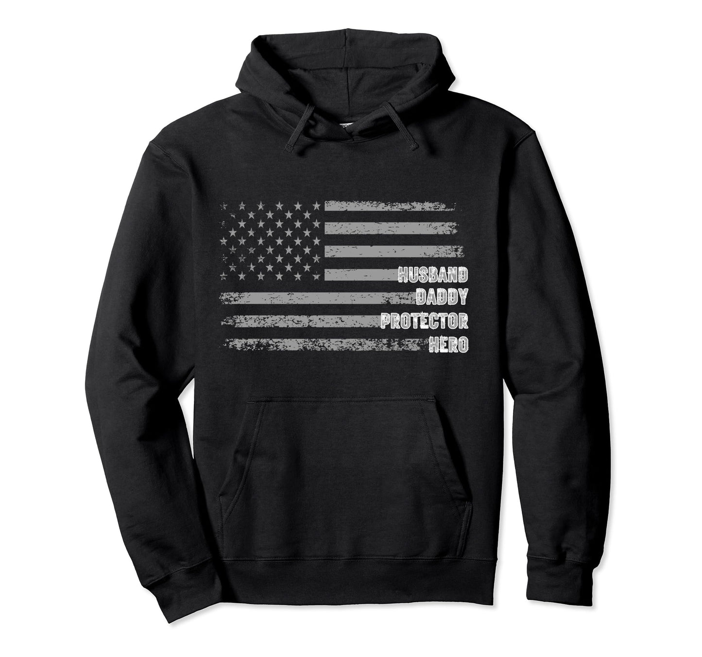 American Flag Fathers Day Daddy Husband Hoodie - Graphic Print Men Women - T-Shirt, Sweatshirt, Hoodie