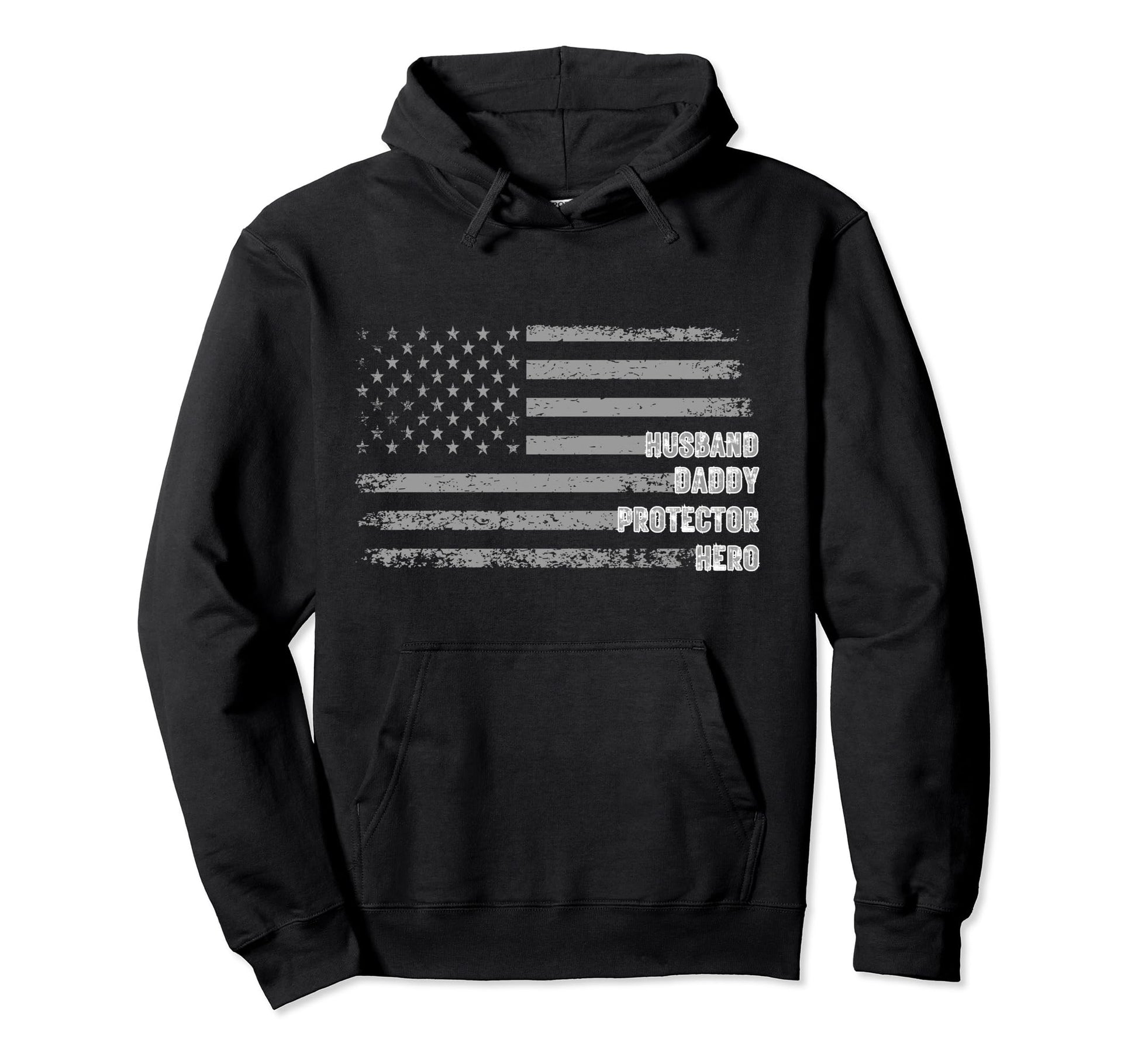 American Flag Fathers Day Daddy Husband Hoodie - Graphic Print Men Women - T-Shirt, Sweatshirt, Hoodie