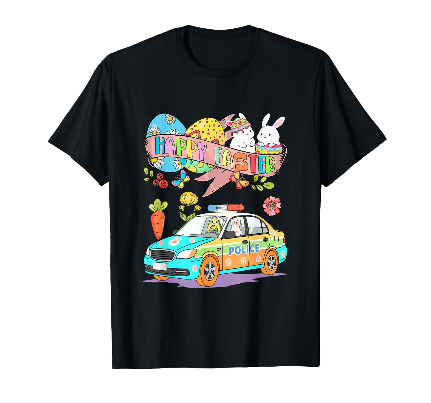 Happy Easter Bunny Avocado Driving T-Shirt - Minimalist Print Unisex - T-Shirt, Sweatshirt, Hoodie