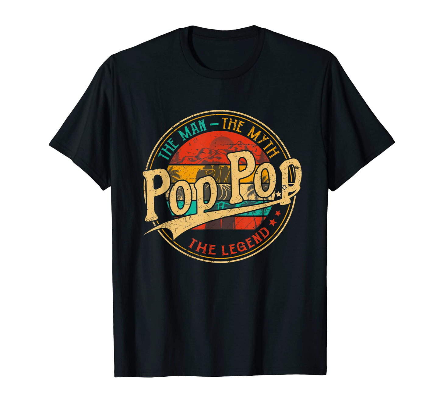 Mens Pop Pop Myth Legend Dad Fathers T-Shirt - Minimalist Print Men Women - T-Shirt, Sweatshirt, Hoodie