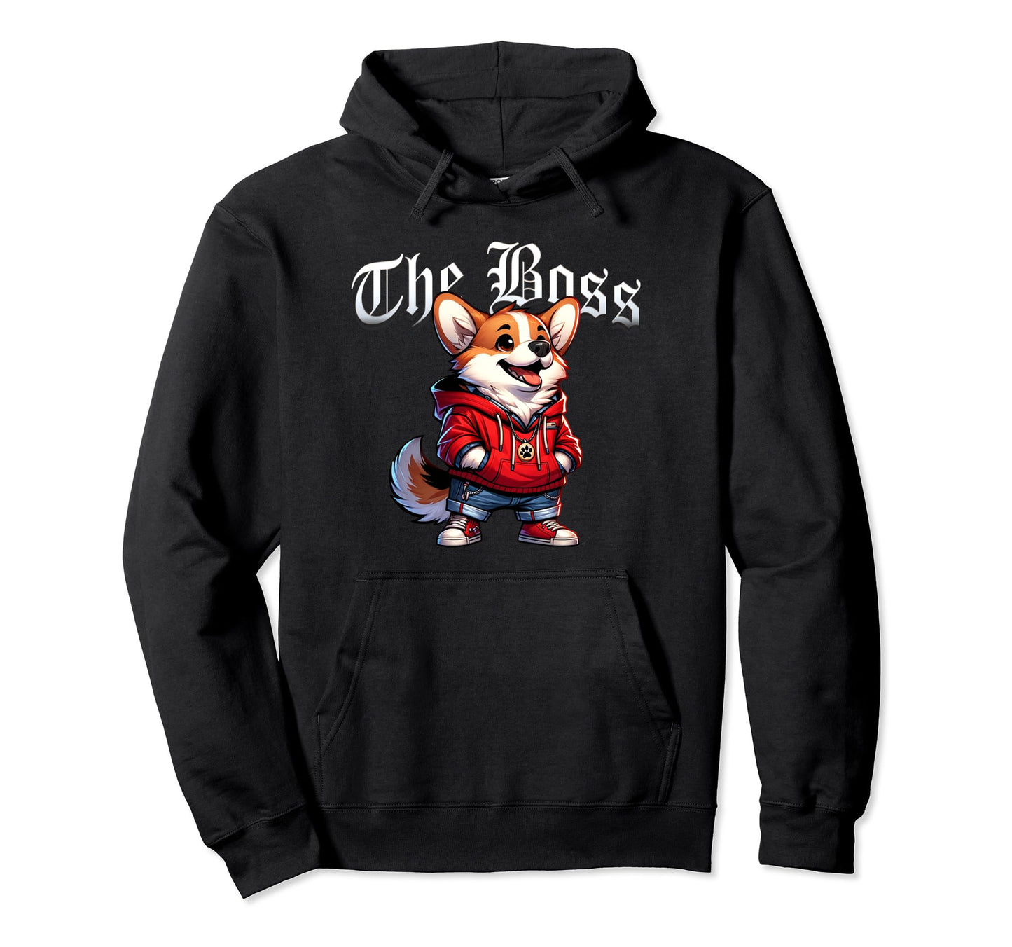 Corgi Dog Boss Jacket Outfit Dog Mom Hoodie - Casual Everyday Wear Unisex - T-Shirt, Sweatshirt, Hoodie