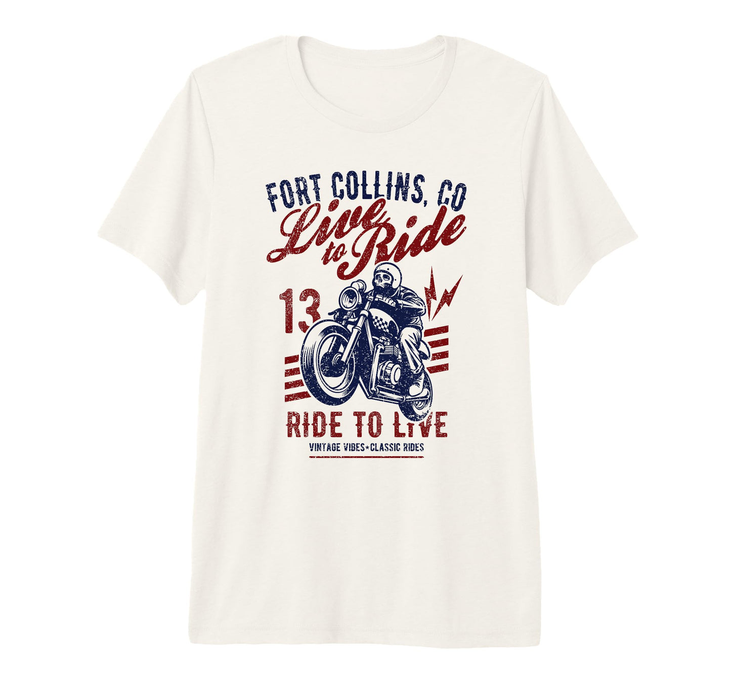 Fort Collins Colorado Motorcycle T-Shirt - Streetwear Style Men Women - T-Shirt, Sweatshirt, Hoodie