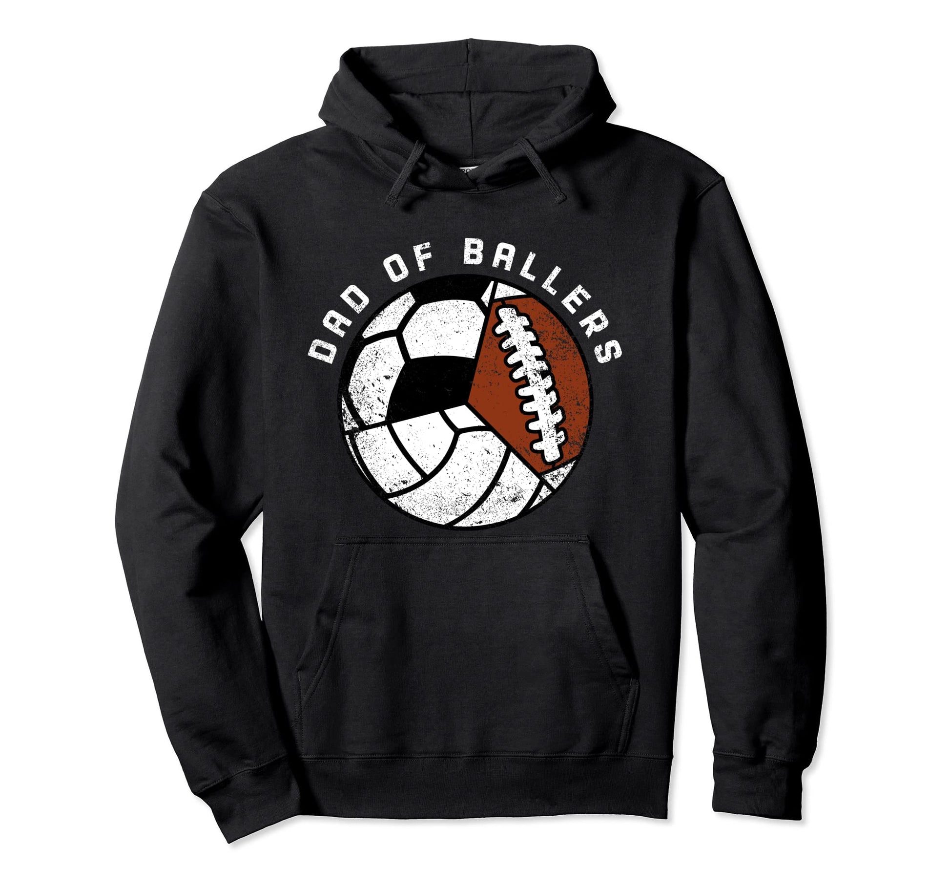 Dad Ballers Funny Volleyball Soccer Hoodie - Minimalist Print for Adults - T-Shirt, Sweatshirt, Hoodie