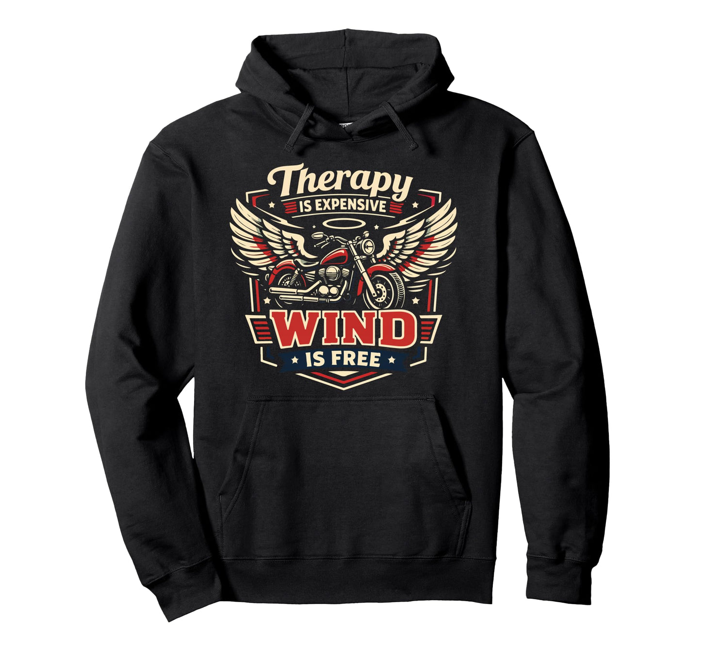 Motorcycle Biker Therapy Is Expensive Hoodie - Unique Graphic for Adults - T-Shirt, Sweatshirt, Hoodie