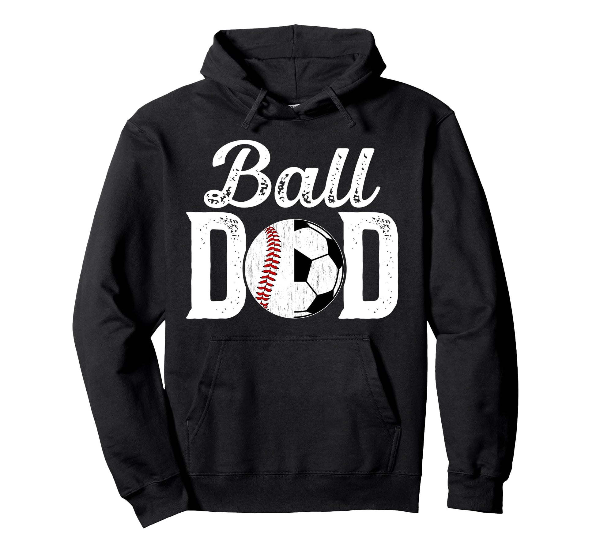 Ball Dad Baseball Soccer Dad Soccer Hoodie - Minimalist Print Men Women - T-Shirt, Sweatshirt, Hoodie