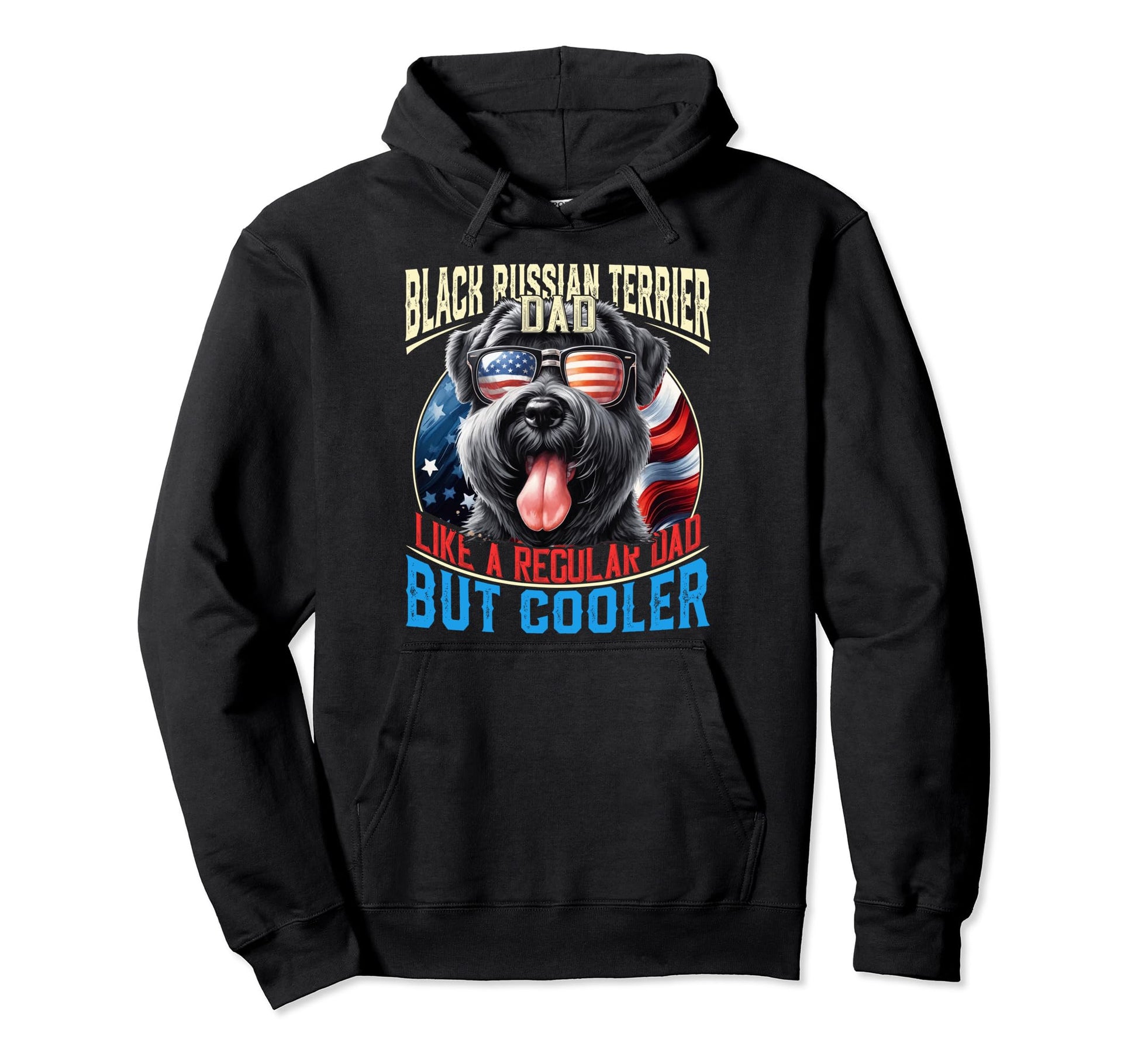 Black Russian Terrier Dad Like Regular Hoodie - Novelty Apparel for Adults - T-Shirt, Sweatshirt, Hoodie