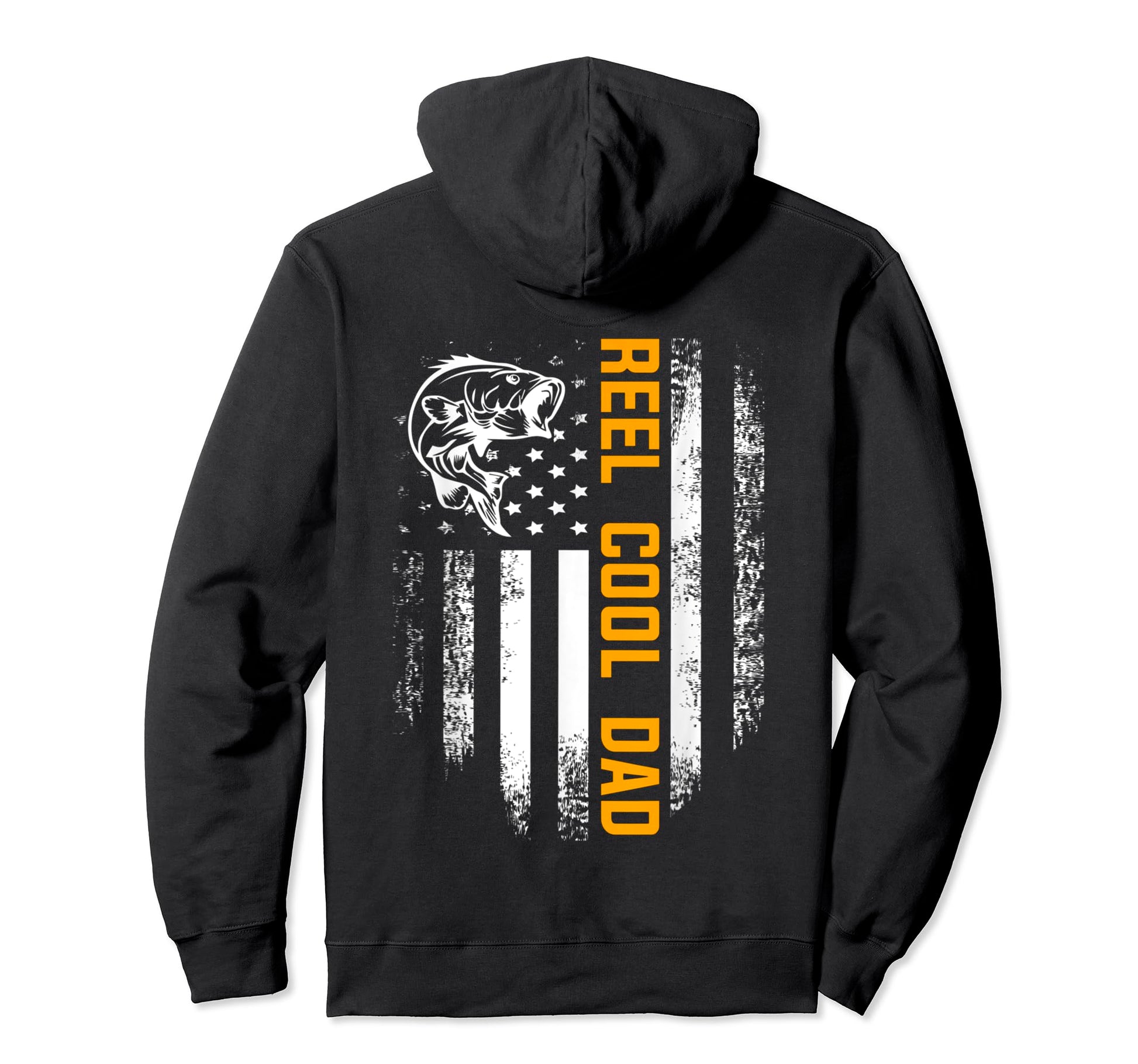 Reel Dad Flag Fishing Fathers Day Hoodie - Novelty Apparel for Adults - T-Shirt, Sweatshirt, Hoodie