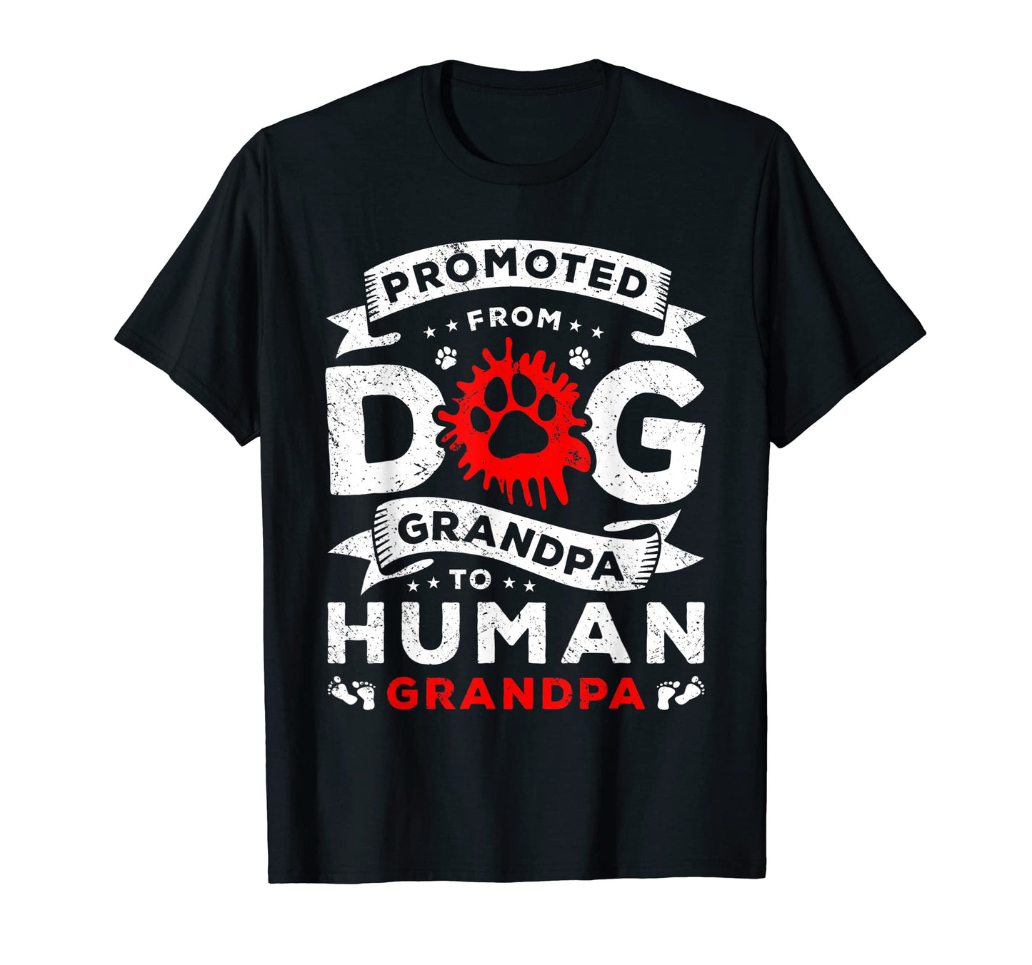 Mens Promoted From Dog Grandpa To T-Shirt - Custom Art Print for Adults - T-Shirt, Sweatshirt, Hoodie