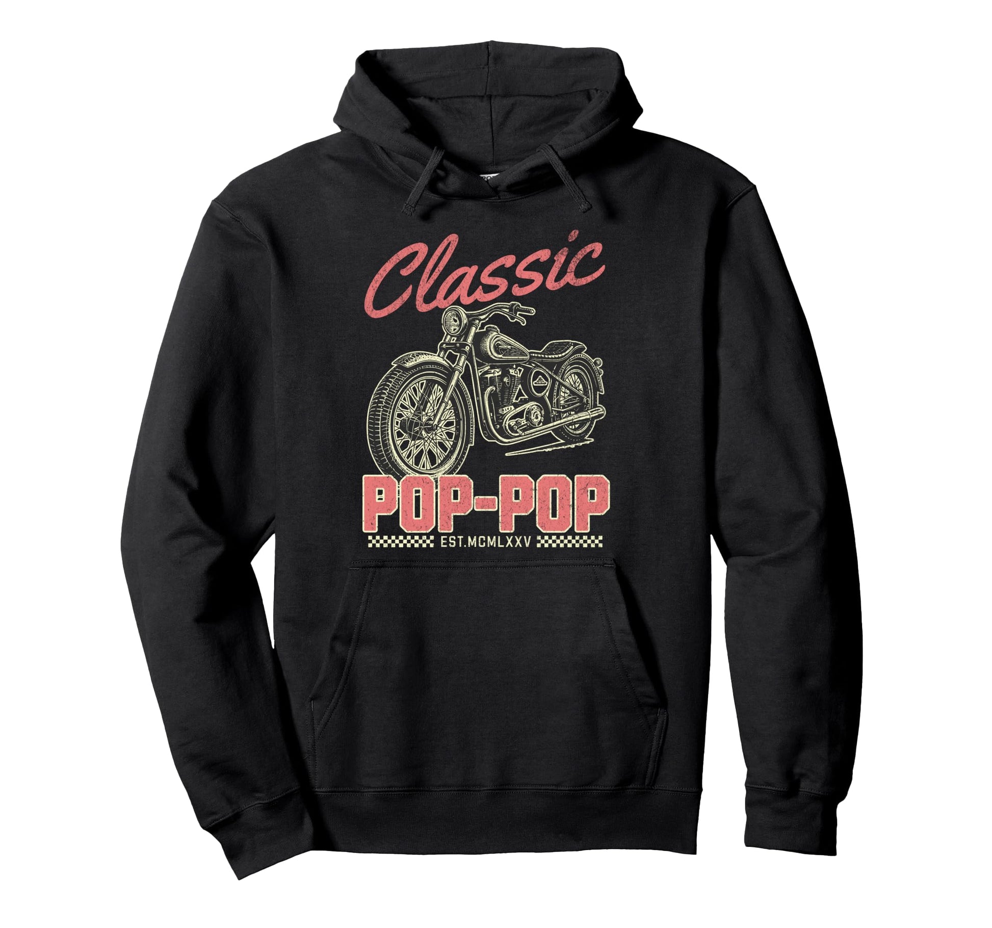 Pop Pop Motorcycle Fathers Day Mechanic Hoodie - Streetwear Style Unisex - T-Shirt, Sweatshirt, Hoodie