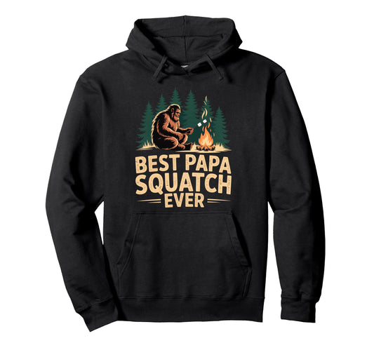 Bigfoot Dad Camper Squad Best Papa Squatch Hoodie - Unique Graphic Unisex - T-Shirt, Sweatshirt, Hoodie