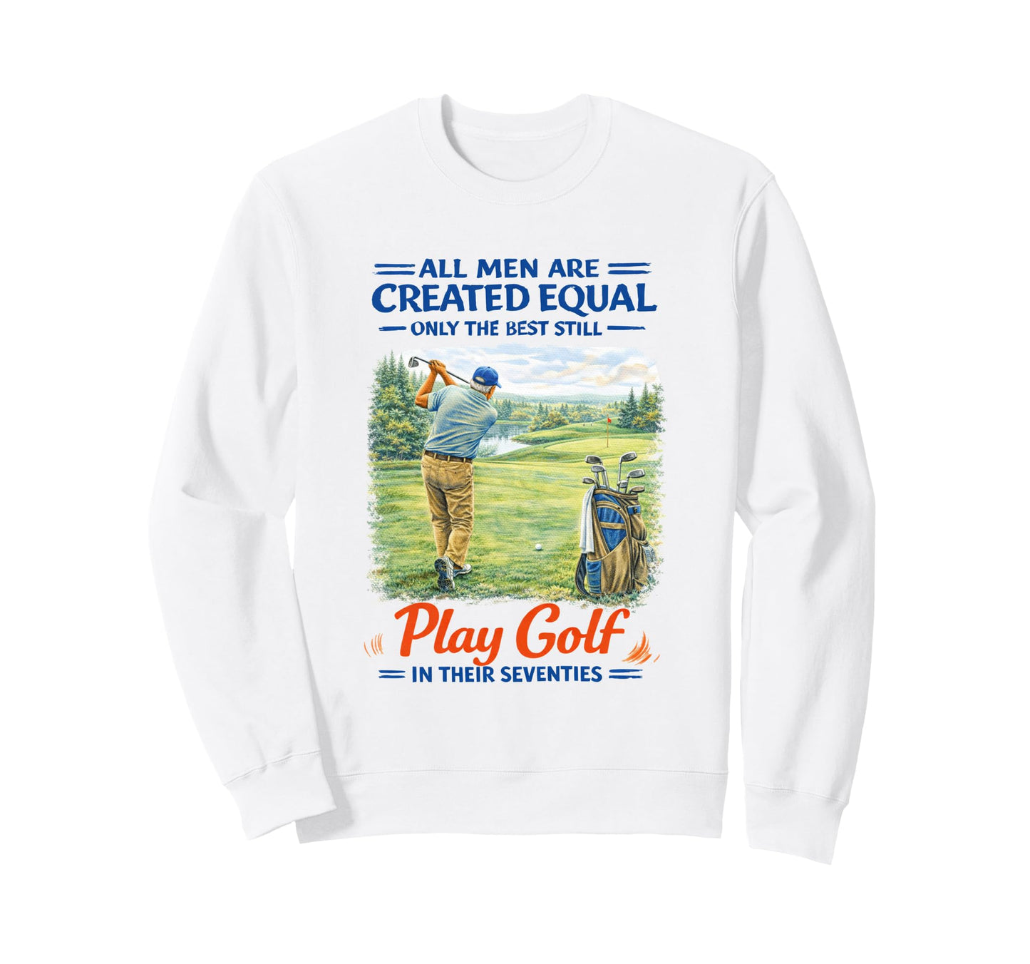 Seventies Golf Player Golfer Golfing Sweatshirt - Unique Graphic Men Women - T-Shirt, Sweatshirt, Hoodie