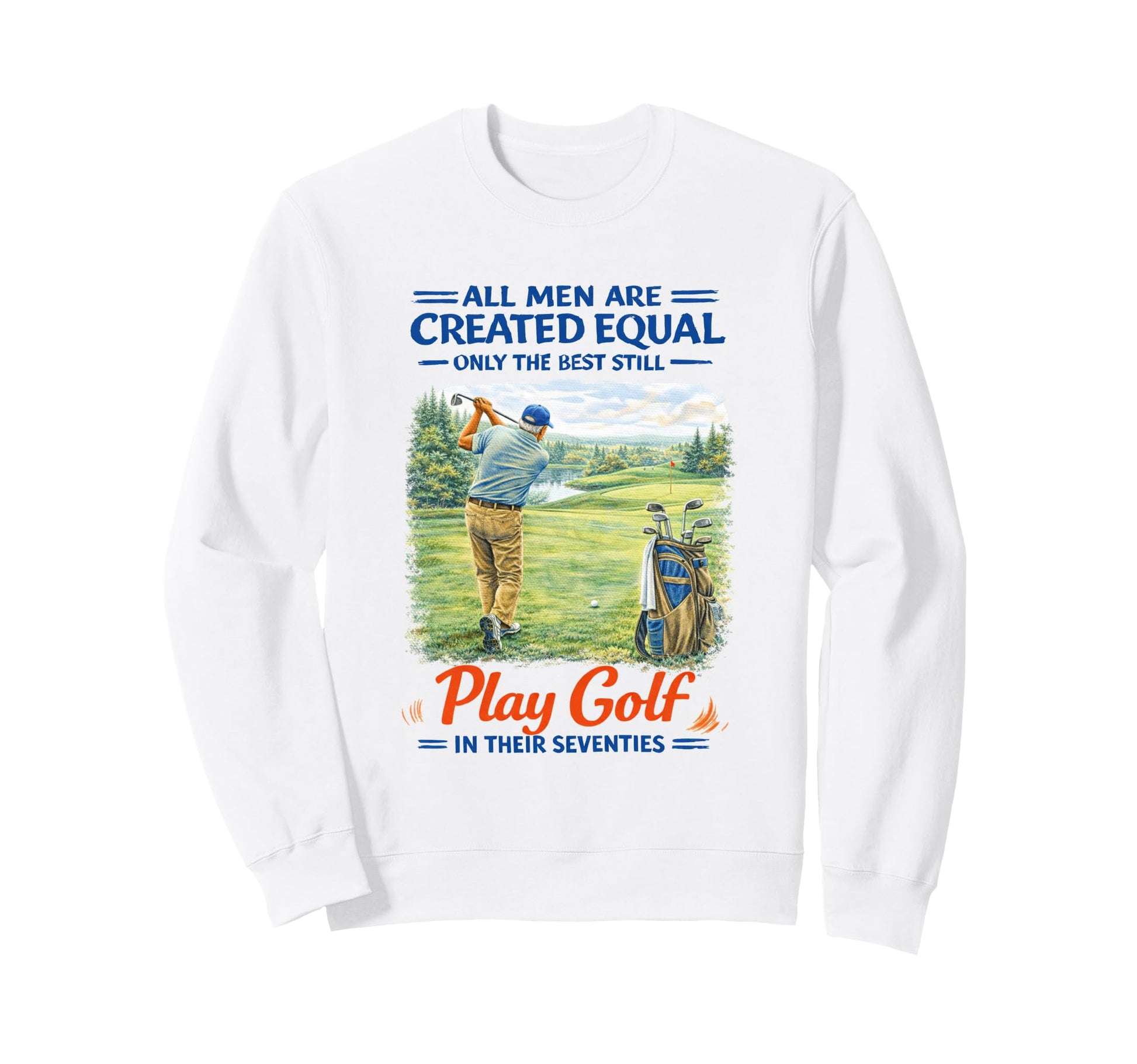 Seventies Golf Player Golfer Golfing Sweatshirt - Unique Graphic Men Women - T-Shirt, Sweatshirt, Hoodie