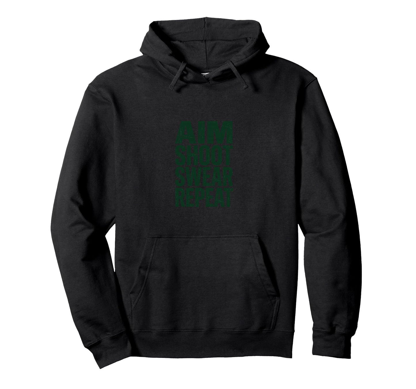 Aim Shoot Swear Repeat Funny Golf Hoodie - Trendy Graphic for Adults - T-Shirt, Sweatshirt, Hoodie