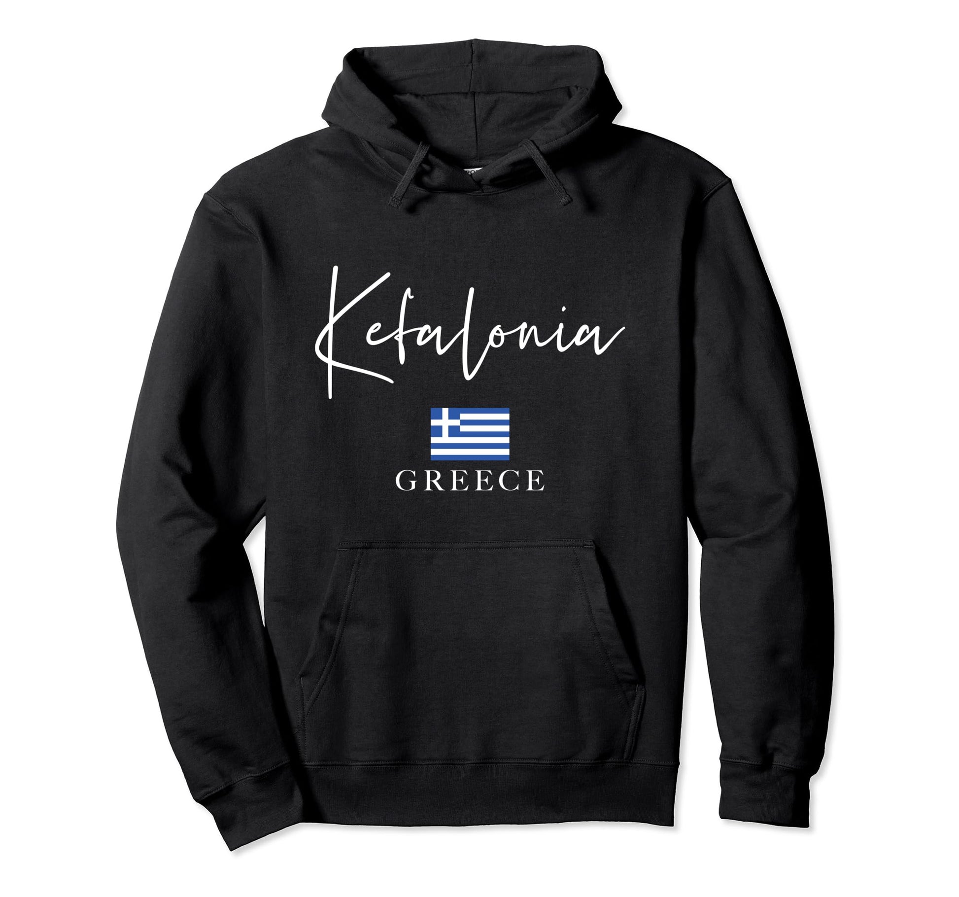 Greece Flag Vacation Island Kefalonia Hoodie - Minimalist Print Unisex - T-Shirt, Sweatshirt, Hoodie