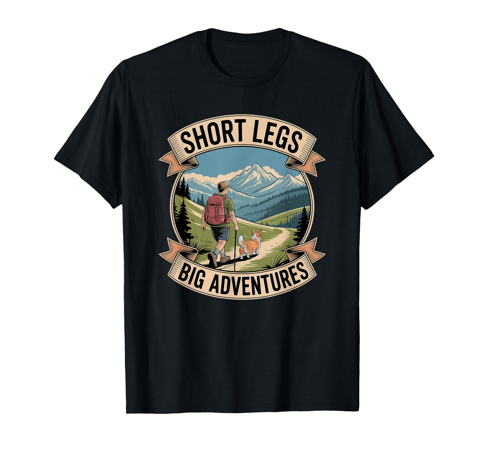 Short Legs Big Adventures Corgi Dog T-Shirt - Casual Everyday Wear Unisex - T-Shirt, Sweatshirt, Hoodie