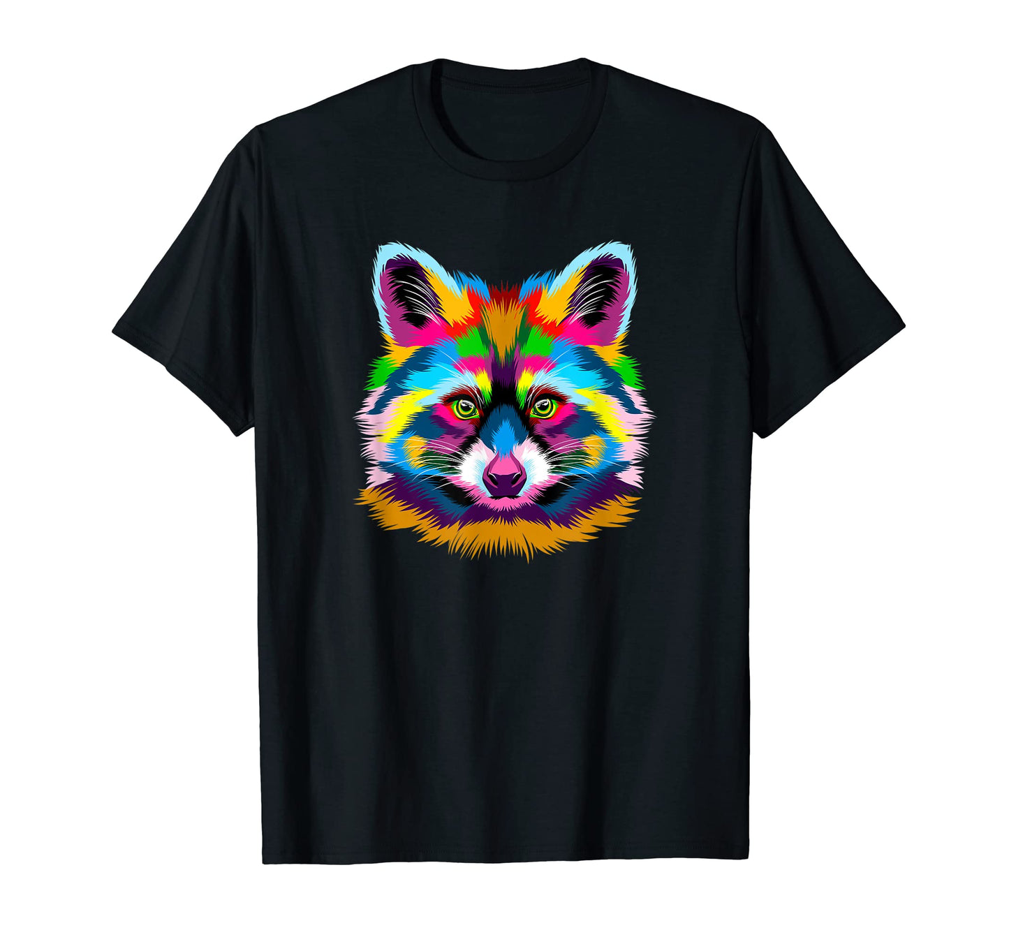 Funny Colorful Raccoon Animal T-Shirt - Aesthetic Graphic for Adults - T-Shirt, Sweatshirt, Hoodie