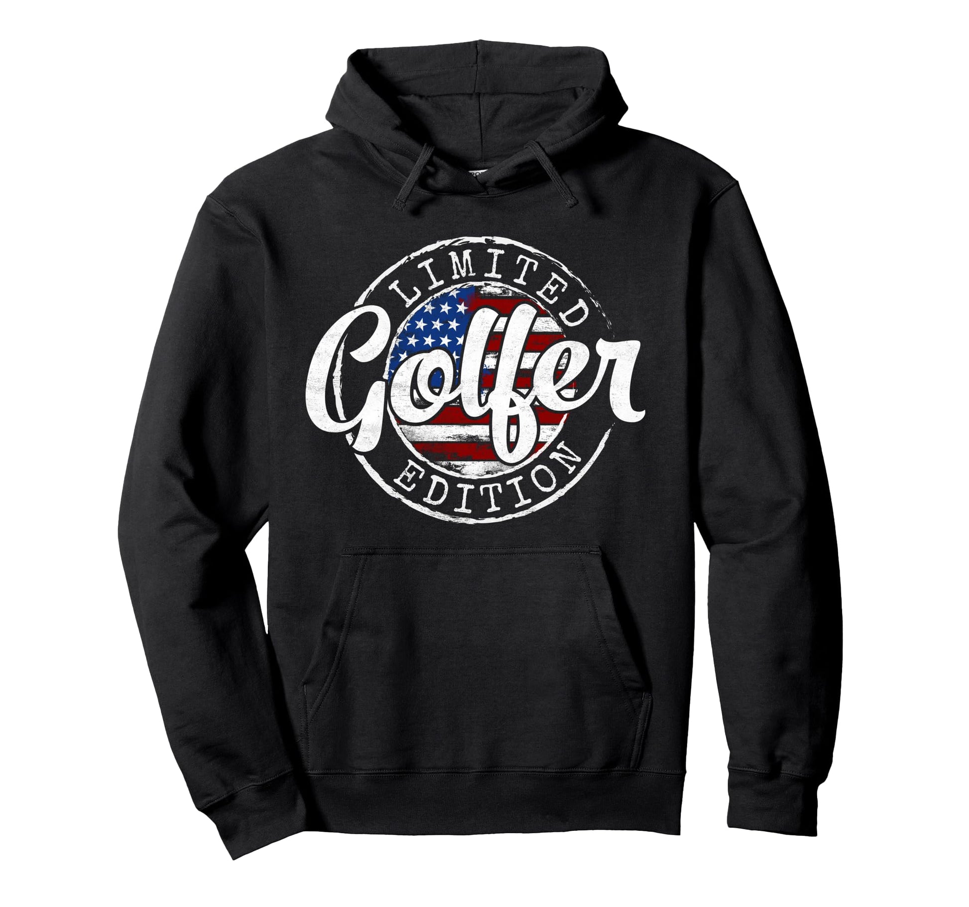 Golfer Usa Flag Golfing Hoodie - Fun Novelty Design Unisex - T-Shirt, Sweatshirt, Hoodie