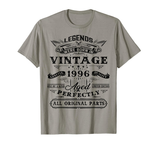29Th Birthday Gift Legends Born 1996 T-Shirt - Minimalist Print for Adults - T-Shirt, Sweatshirt, Hoodie