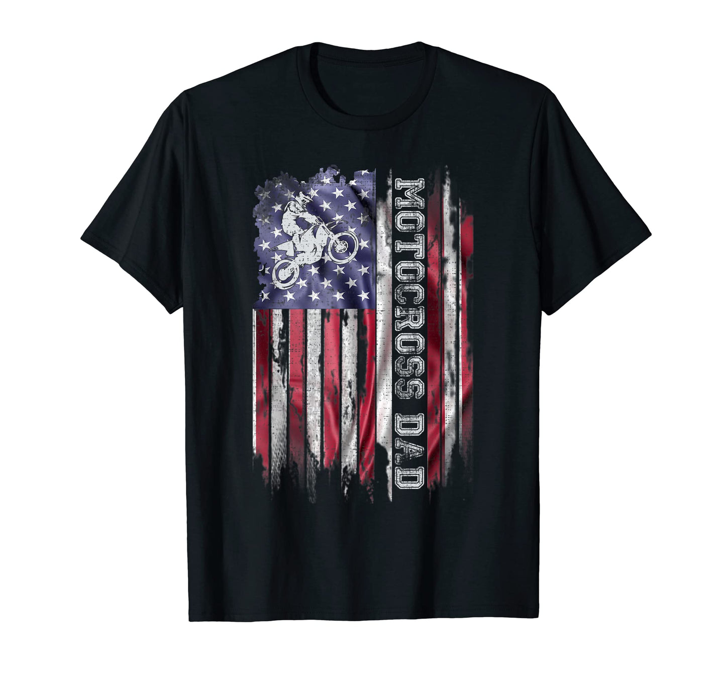 Usa Flag Proud Motocross Dirt Bike Dad T-Shirt - Fun Novelty Design Unisex - T-Shirt, Sweatshirt, Hoodie