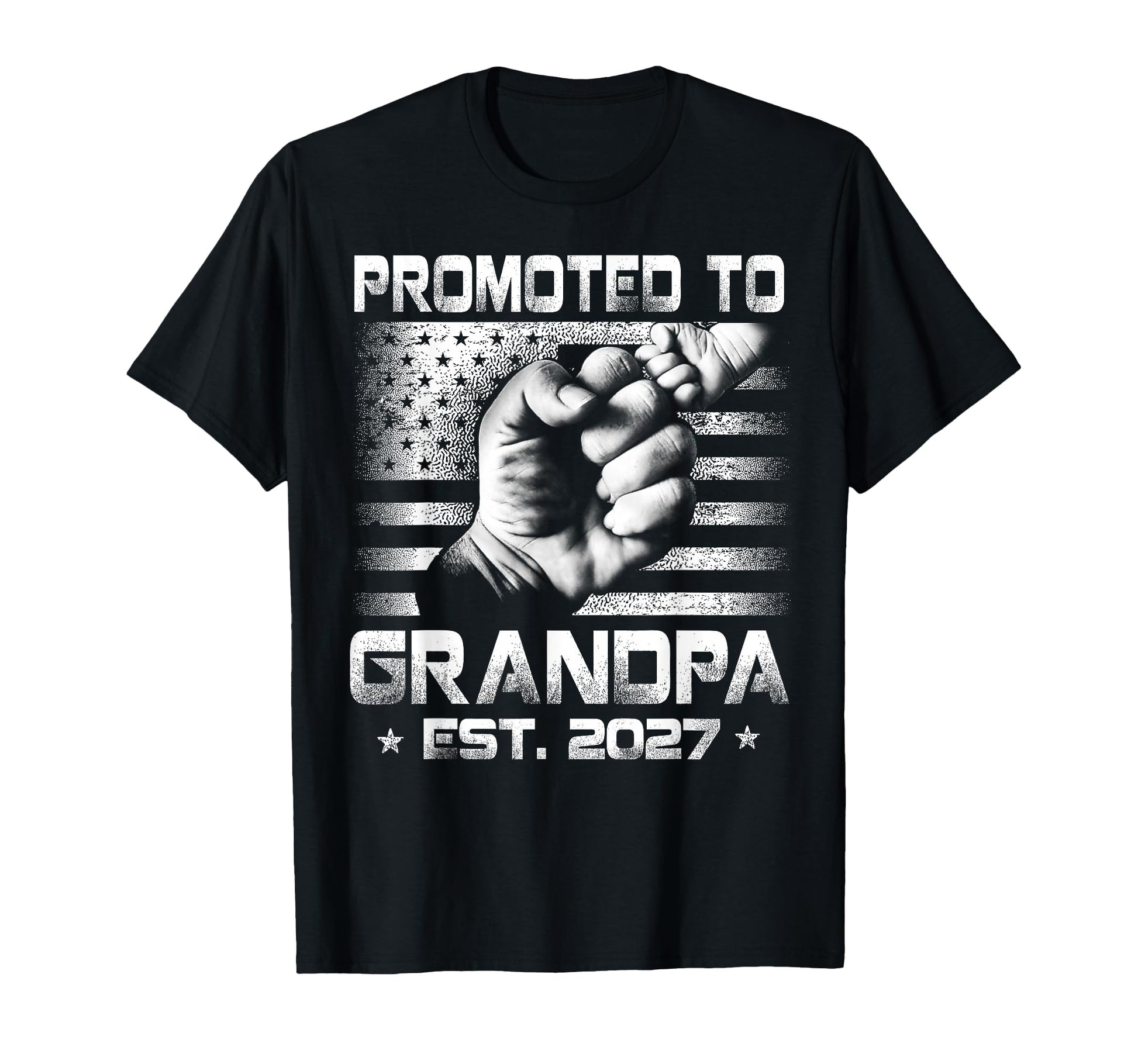 Promoted To Grandpa Est 2027 T-Shirt - Custom Art Print Men Women - T-Shirt, Sweatshirt, Hoodie