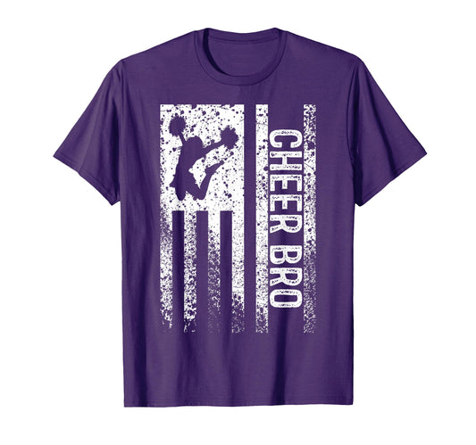 Cheer Bro American Flag Brother T-Shirt - Aesthetic Graphic for Adults - T-Shirt, Sweatshirt, Hoodie