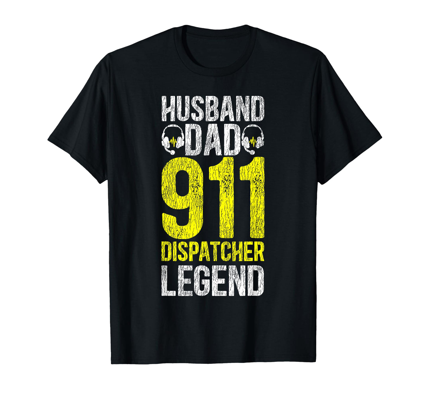 911 Dispatcher Thin Gold Yellow Line Dad T-Shirt - Custom Art Print Unisex - T-Shirt, Sweatshirt, Hoodie