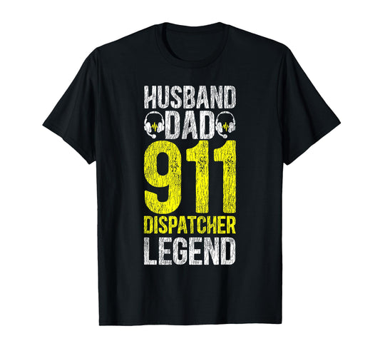 911 Dispatcher Thin Gold Yellow Line Dad T-Shirt - Custom Art Print Unisex - T-Shirt, Sweatshirt, Hoodie