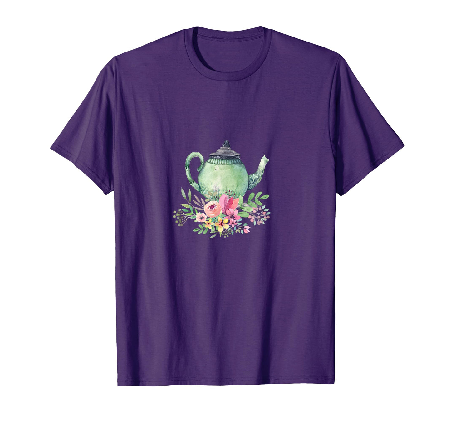 Teapot Beautiful Flowers Floral T-Shirt - Casual Everyday Wear for Adults - T-Shirt, Sweatshirt, Hoodie