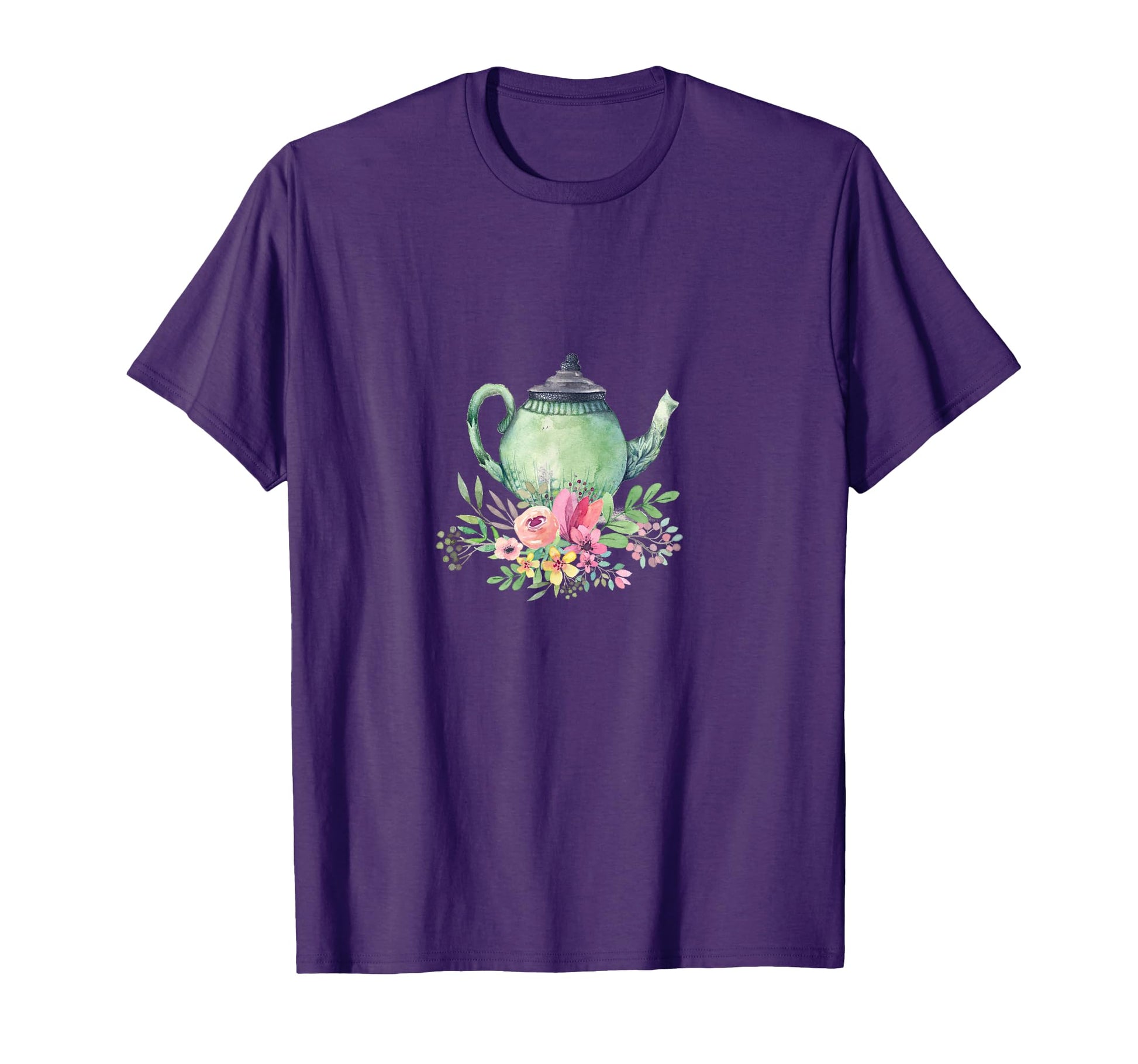 Teapot Beautiful Flowers Floral T-Shirt - Casual Everyday Wear for Adults - T-Shirt, Sweatshirt, Hoodie