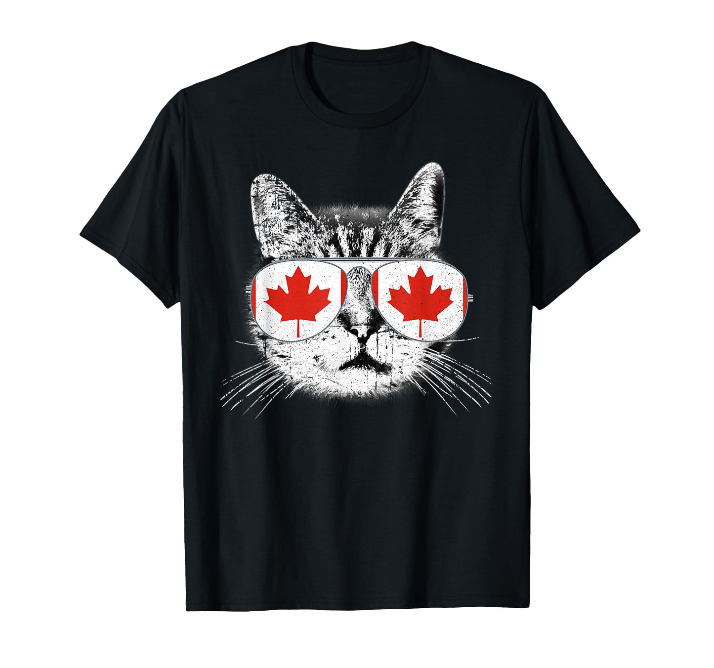 Canada Flag Canadian Cat Sunglasses Funny T-Shirt - Graphic Print Unisex - T-Shirt, Sweatshirt, Hoodie