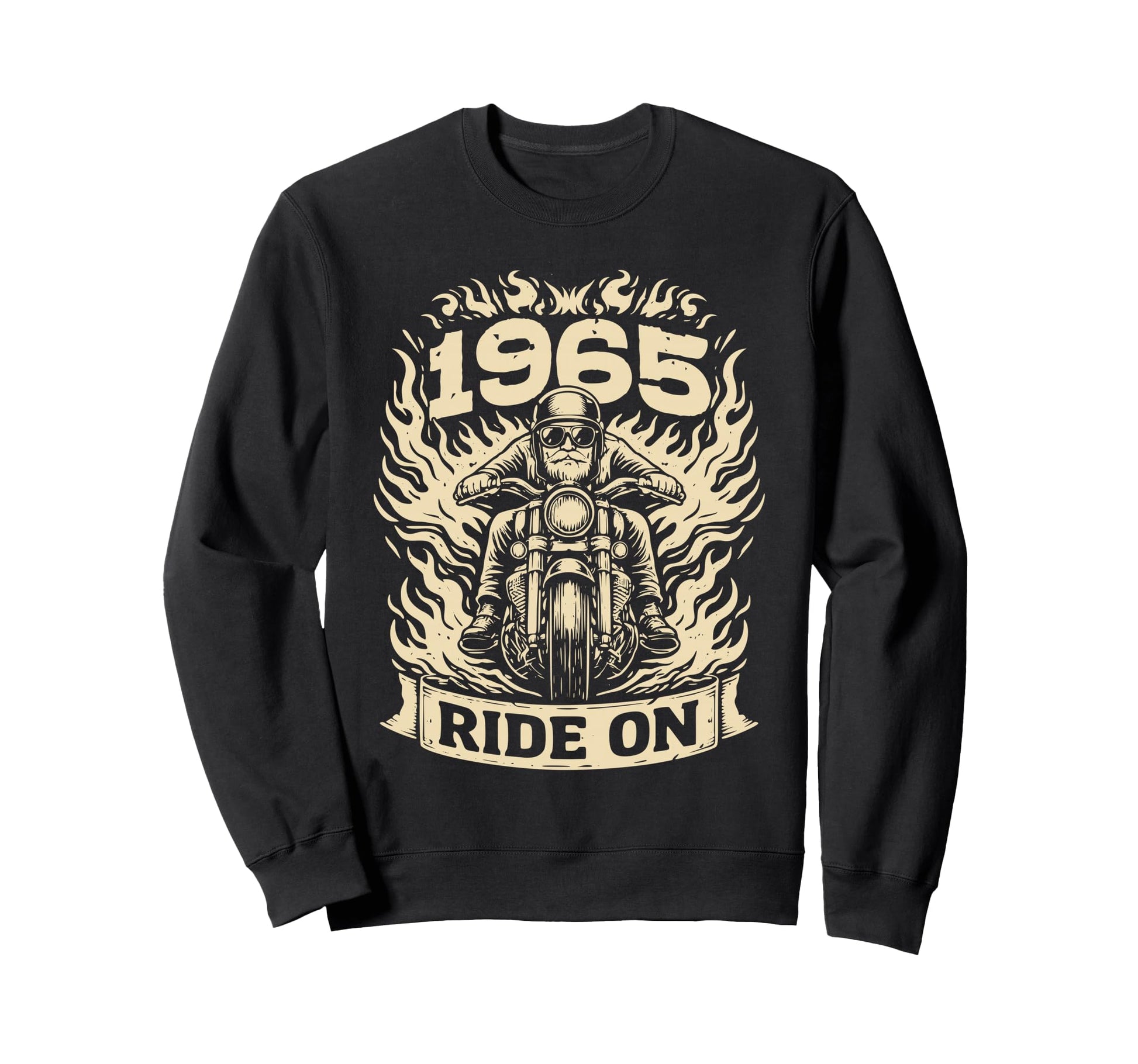 Biker 1965 Ride Birthday Motorcycle Sweatshirt - Custom Art Print Unisex - T-Shirt, Sweatshirt, Hoodie
