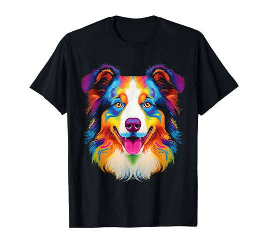 Australian Shepherd Dog Pop Art T-Shirt - Trendy Graphic Unisex - T-Shirt, Sweatshirt, Hoodie