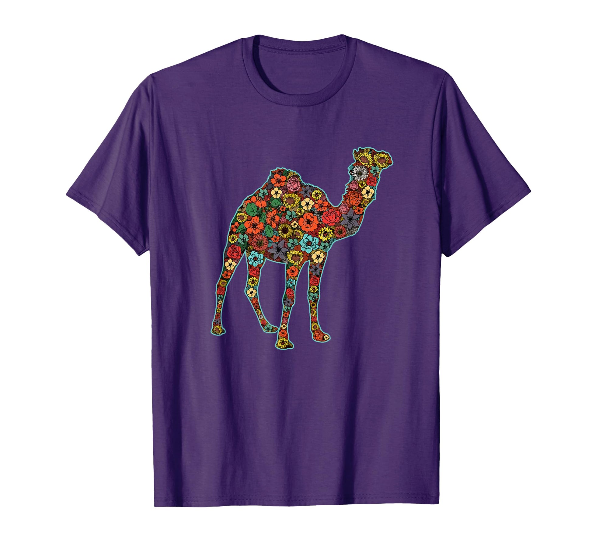 Funny Colorful Flowered Camel T-Shirt - Casual Everyday Wear Unisex - T-Shirt, Sweatshirt, Hoodie
