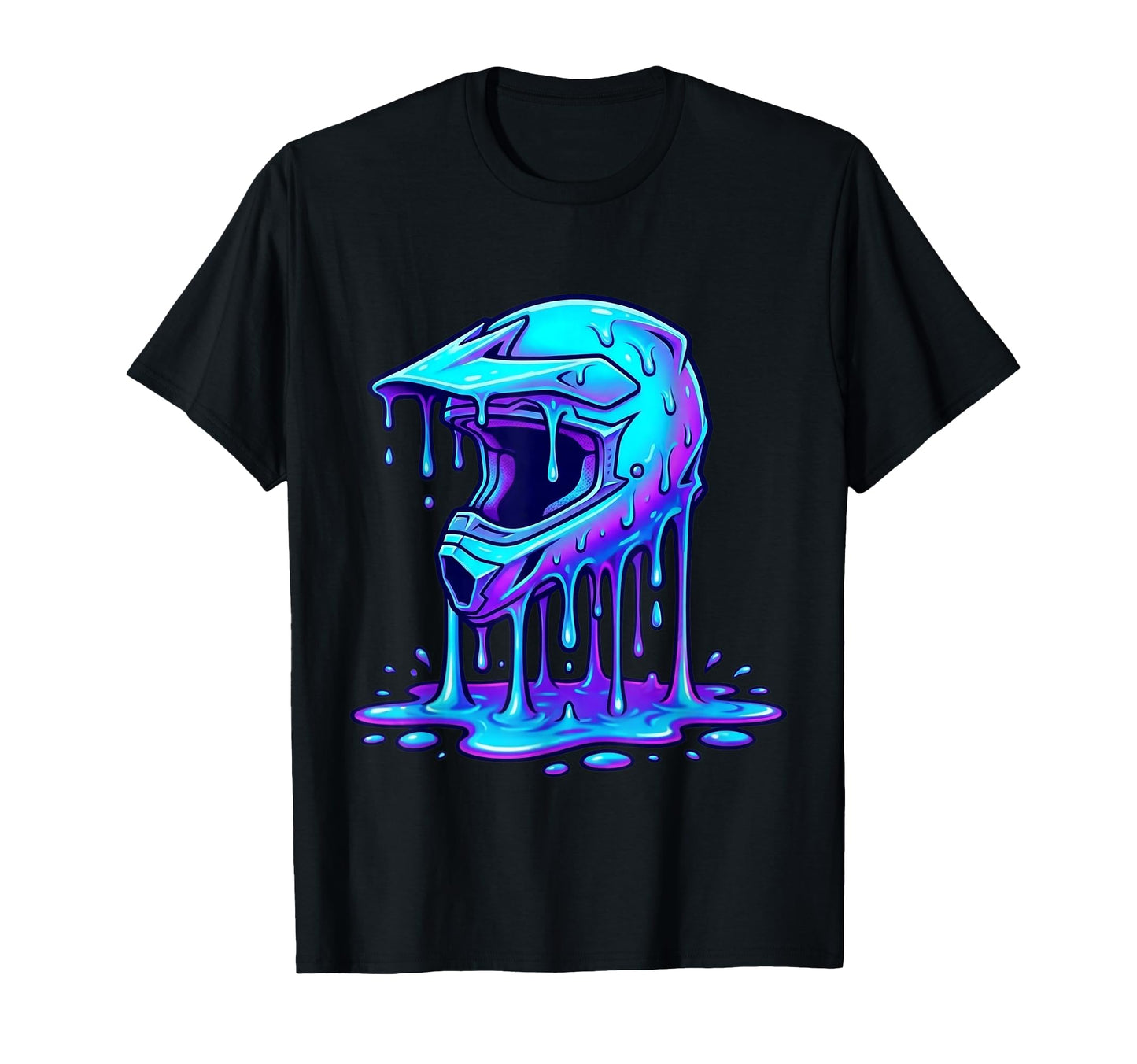Melting Motocross Helmet Drippy Sprinkles T-Shirt - Graphic Print Unisex - T-Shirt, Sweatshirt, Hoodie