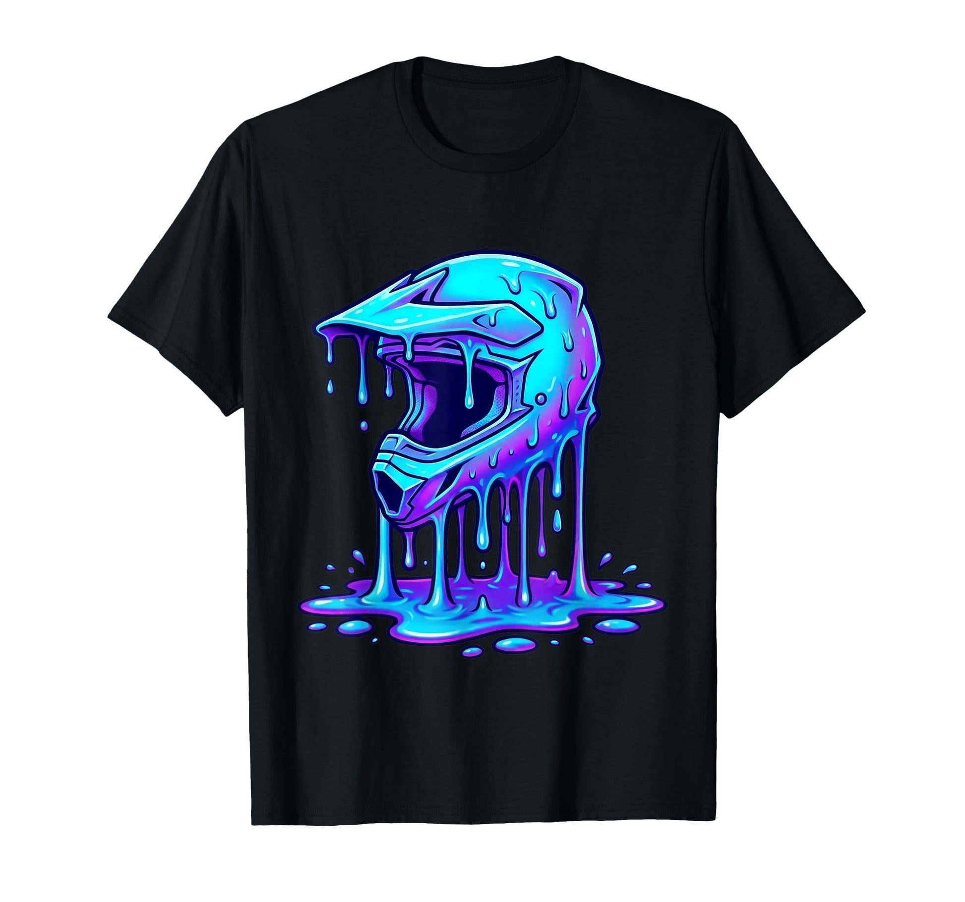 Melting Motocross Helmet Drippy Sprinkles T-Shirt - Graphic Print Unisex - T-Shirt, Sweatshirt, Hoodie
