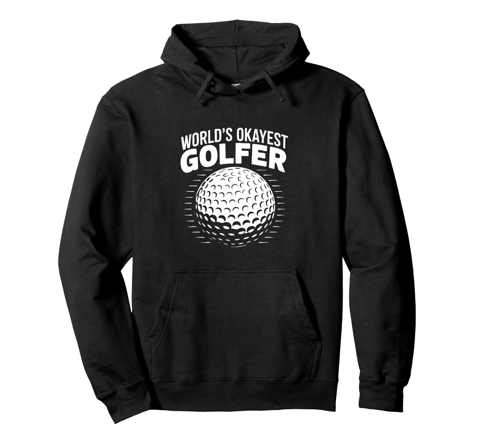 Worlds Okayest Golfer Funny Golf Ball Hoodie - Minimalist Print for Adults - T-Shirt, Sweatshirt, Hoodie