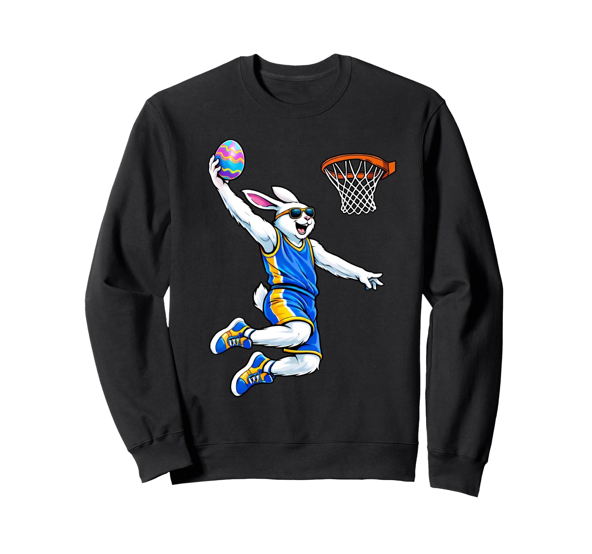 Funny Basketball Easter Bunny Sweatshirt - Fun Novelty Design for Adults - T-Shirt, Sweatshirt, Hoodie