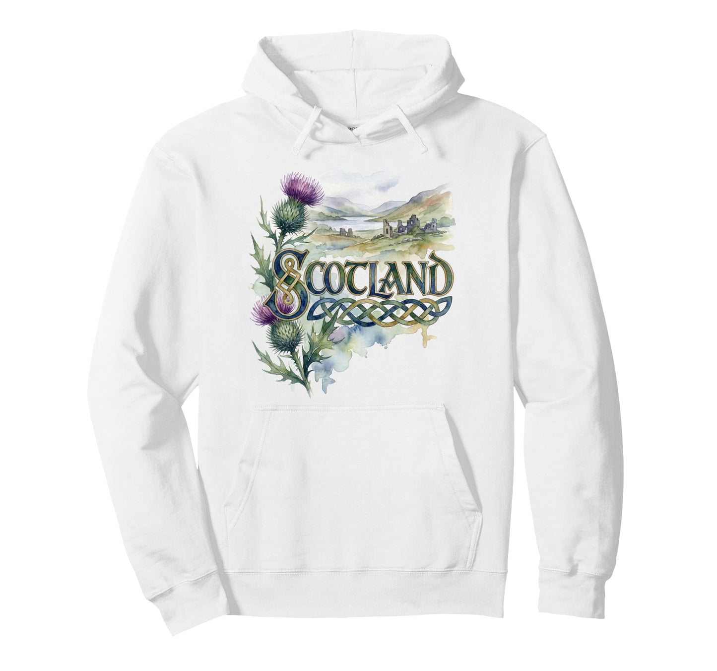Scotland Scottish Thistle Lake And Hoodie - Unique Graphic Men Women - T-Shirt, Sweatshirt, Hoodie