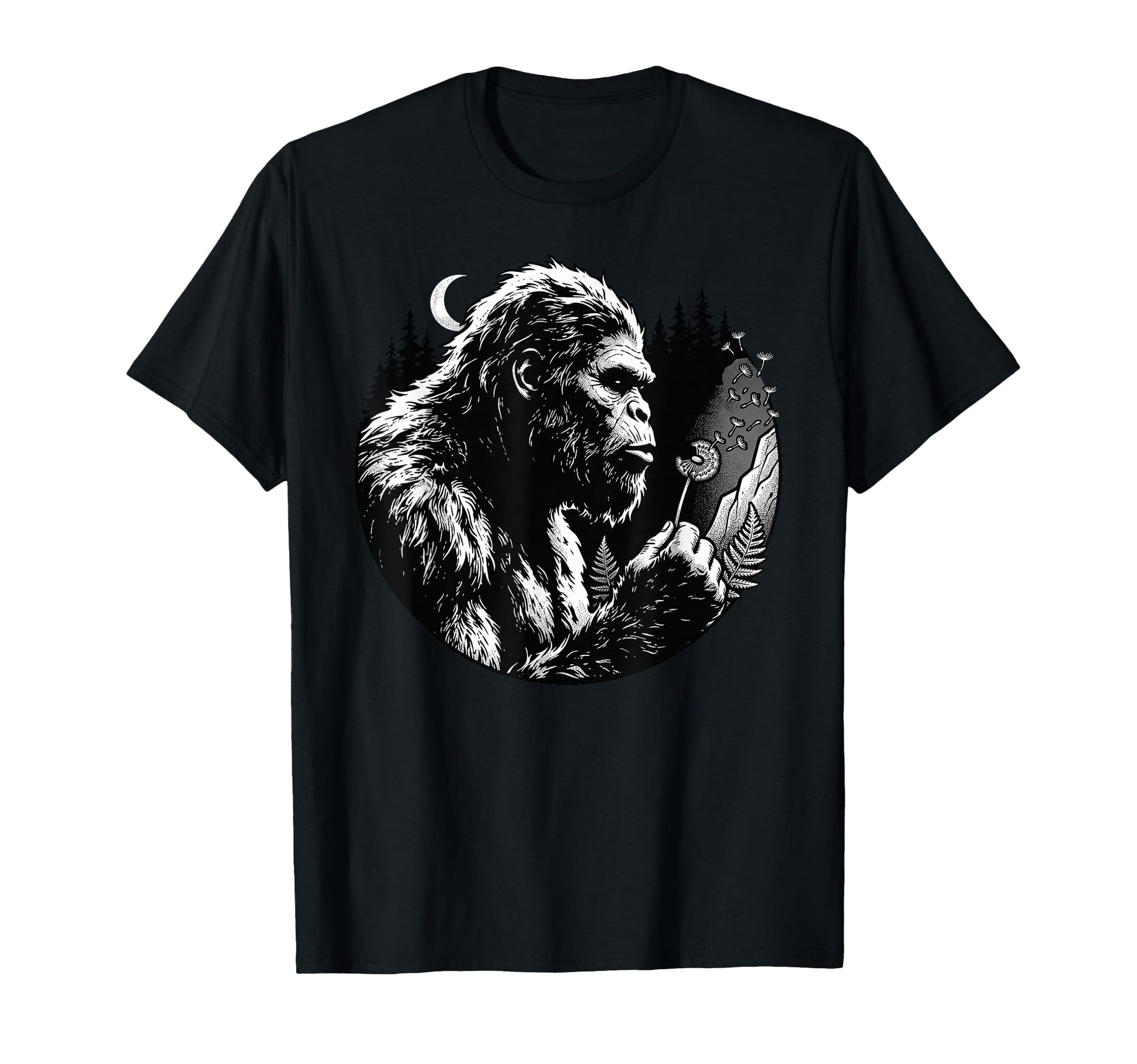 Blowing Wishes Funny Bigfoot Blowing T-Shirt - Graphic Print Unisex - T-Shirt, Sweatshirt, Hoodie