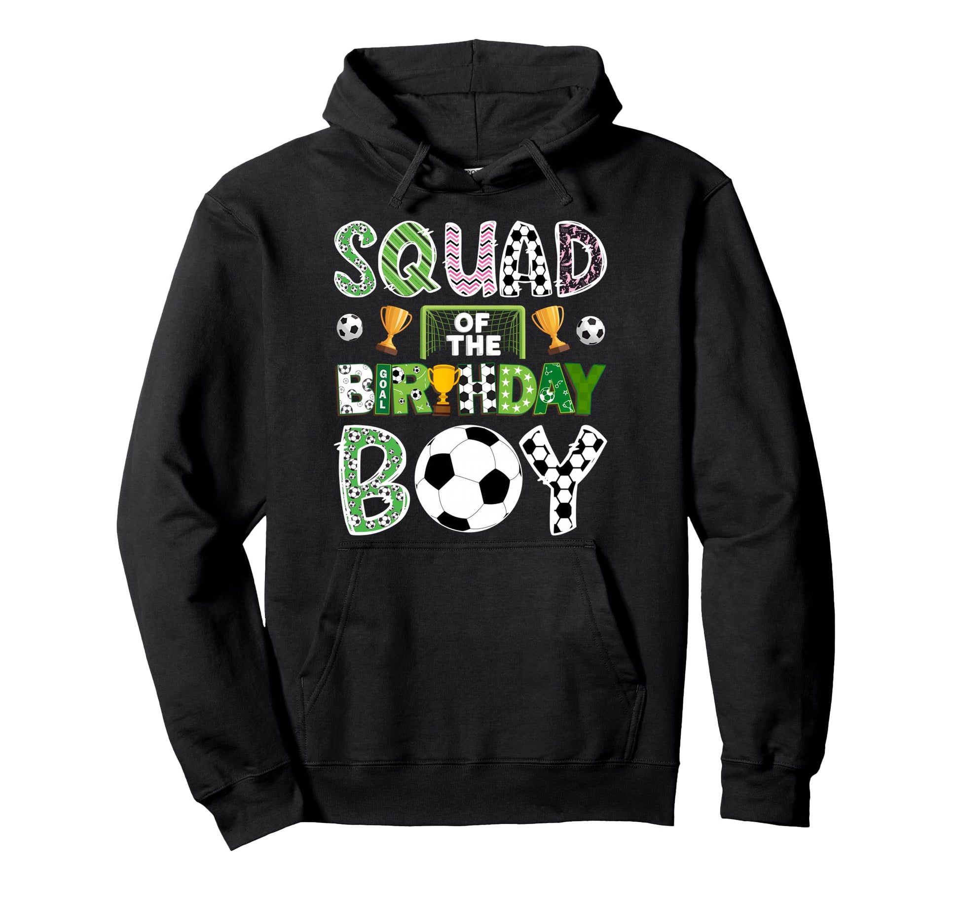 Squad Birthday Soccer Player Game Day Hoodie - Graphic Print for Adults - T-Shirt, Sweatshirt, Hoodie