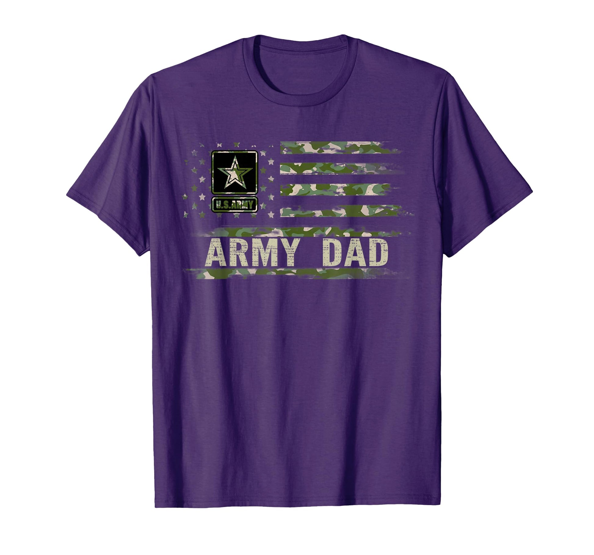 Army Dad Camo American Flag Veteran Gift T-Shirt - Graphic Print Unisex - T-Shirt, Sweatshirt, Hoodie