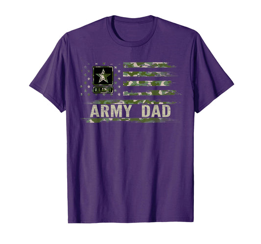Army Dad Camo American Flag Veteran Gift T-Shirt - Graphic Print Unisex - T-Shirt, Sweatshirt, Hoodie