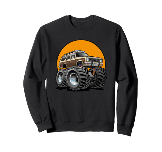 4X4 Offroading Wagon Cartoon Sweatshirt - Aesthetic Graphic for Adults - T-Shirt, Sweatshirt, Hoodie